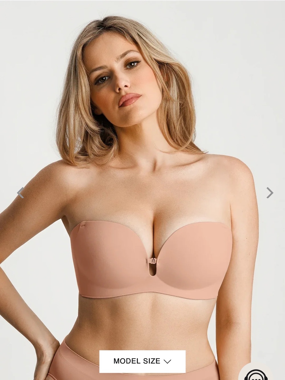 Seamless Non-Slip Push-Up Shaping Strapless Bra - Nude Pink